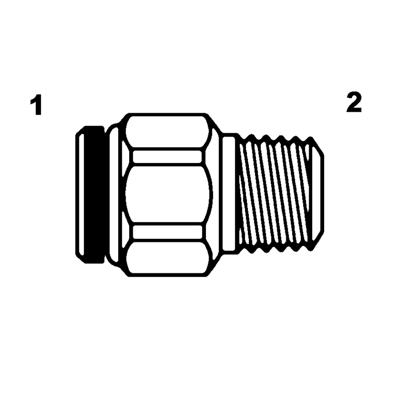Tube to Pipe Tompkins 268PP-04-04 Poly Push Fitting 1//4 x 1//4-18 Brass 1//4 x 1//4-18